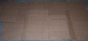 Interweaving layers of cardboard