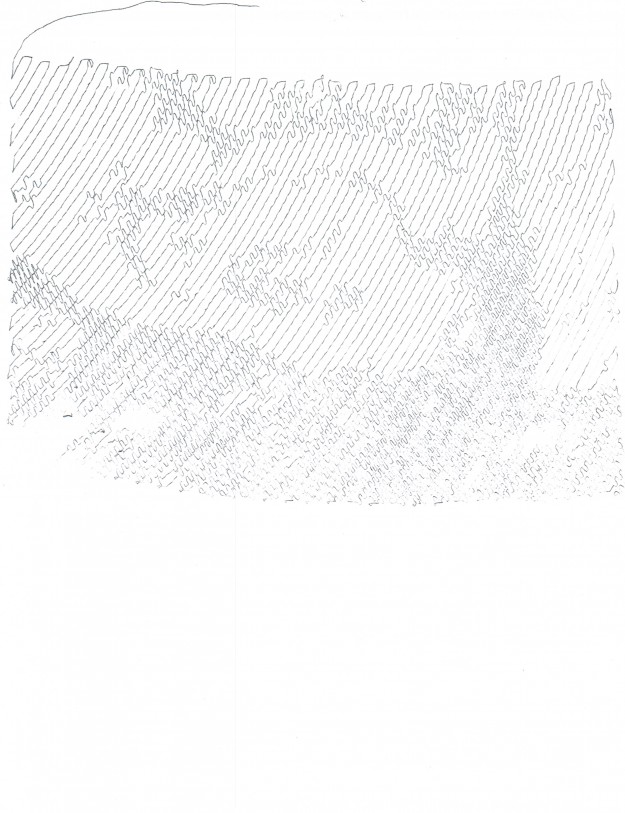 Starry Night by Van Gogh, drawn by a freakin' dyslexic robot