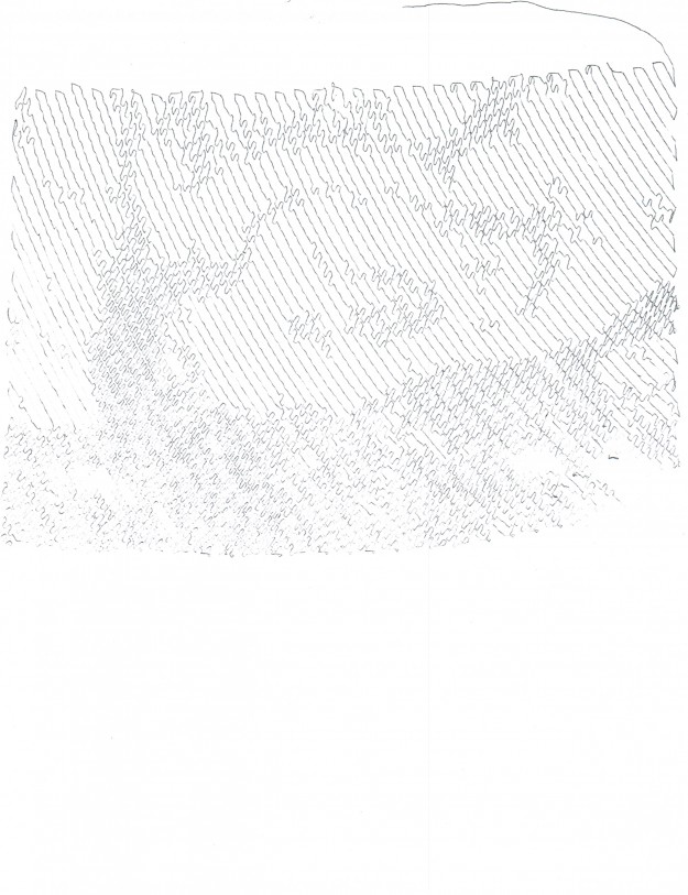 Starry Night by Van Gogh, drawn by a freakin' dyslexic robot, and flipped back