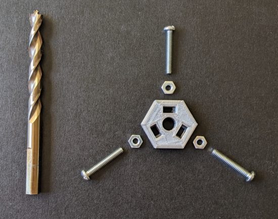 Drill bit, drill bit holder, #10-24 machine screws and nuts