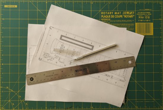 Re-re-printed template, blade at the ready