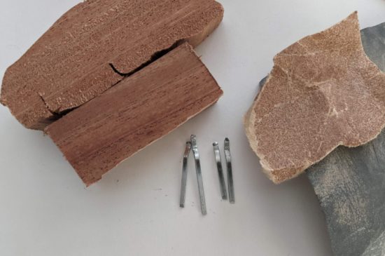 Getting ready to glue the cotter pins