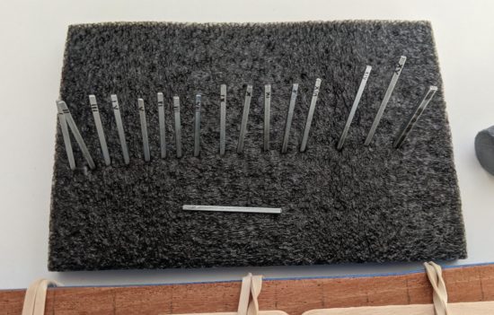 Cotter pin frets organized