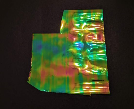 Iridescent cellophane...