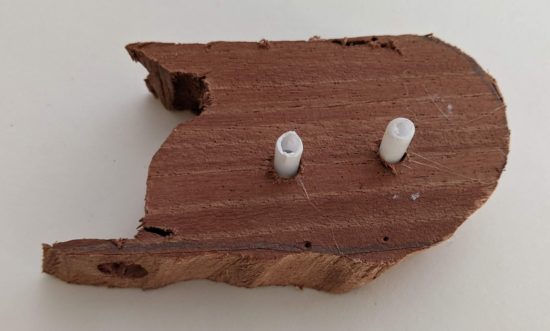 Lots of glue on the left, only a little on the right
